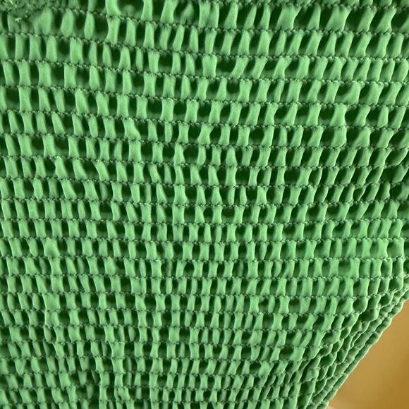 Hollister Swim Textured Cheeky Bold Green Bikini Bottom Womens Large - Picture 2 of 5